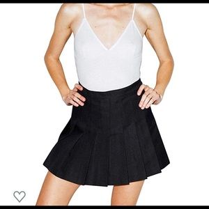 American Apparel Black Pleated Tennis Skirt